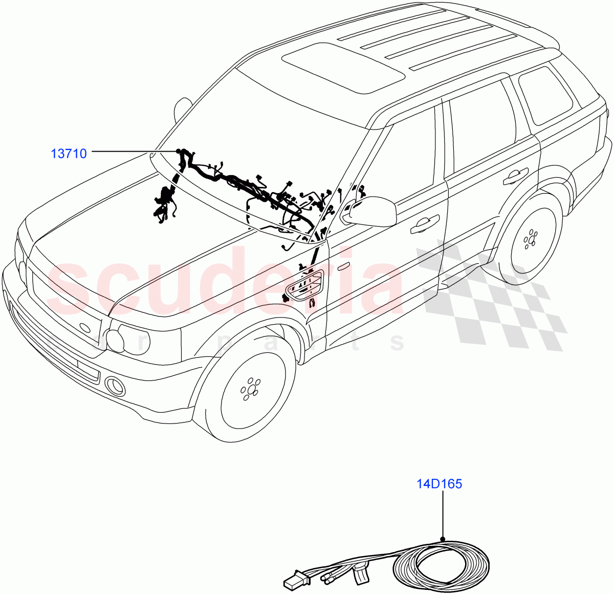Electrical Wiring - Engine And Dash (Facia) ((V) FROMAA000001) of Land Rover Land Rover Range Rover Sport (2010-2013) [3.0 Diesel 24V DOHC TC]