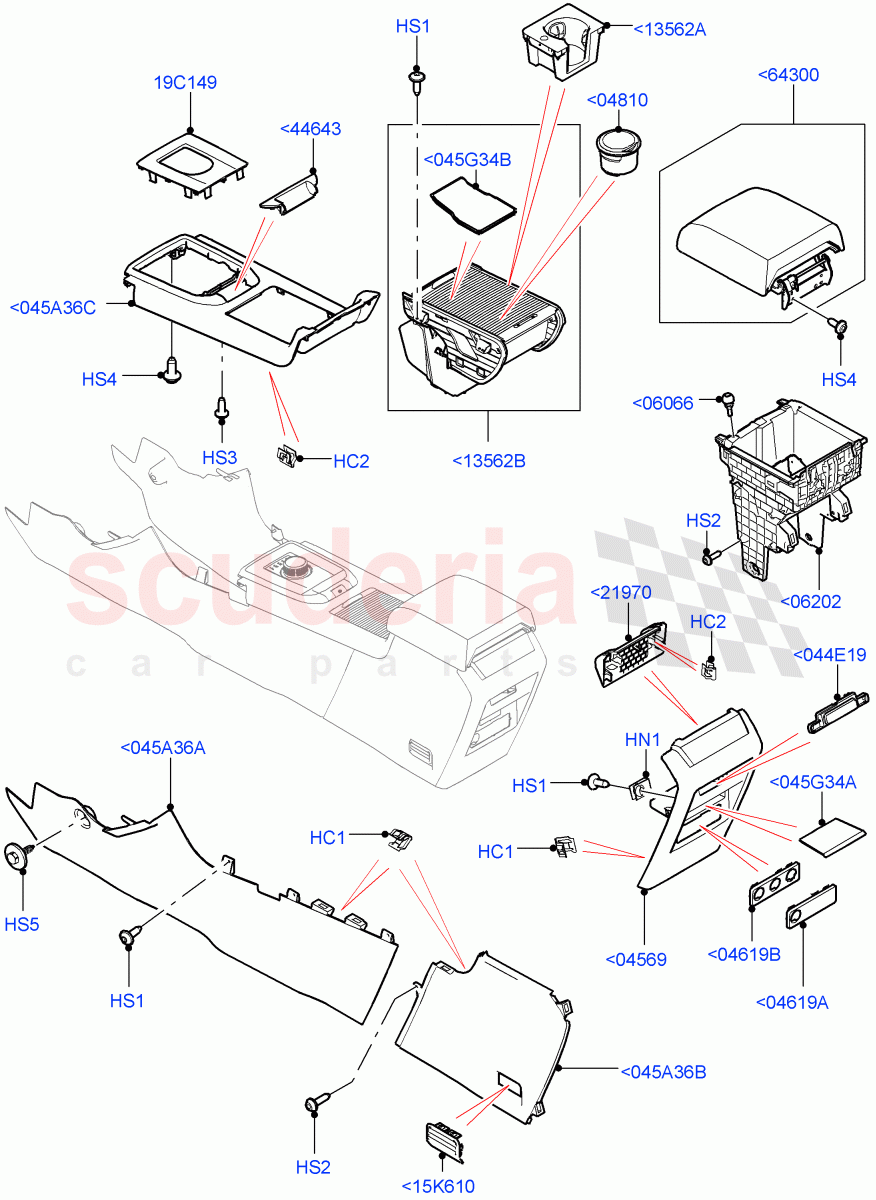 Console - Floor (External Components) (Halewood (UK), Full Floor Console With Armrest) ((V) TOKH999999) of Land Rover Land Rover Discovery Sport (2015+) [1.5 I3 Turbo Petrol AJ20P3]