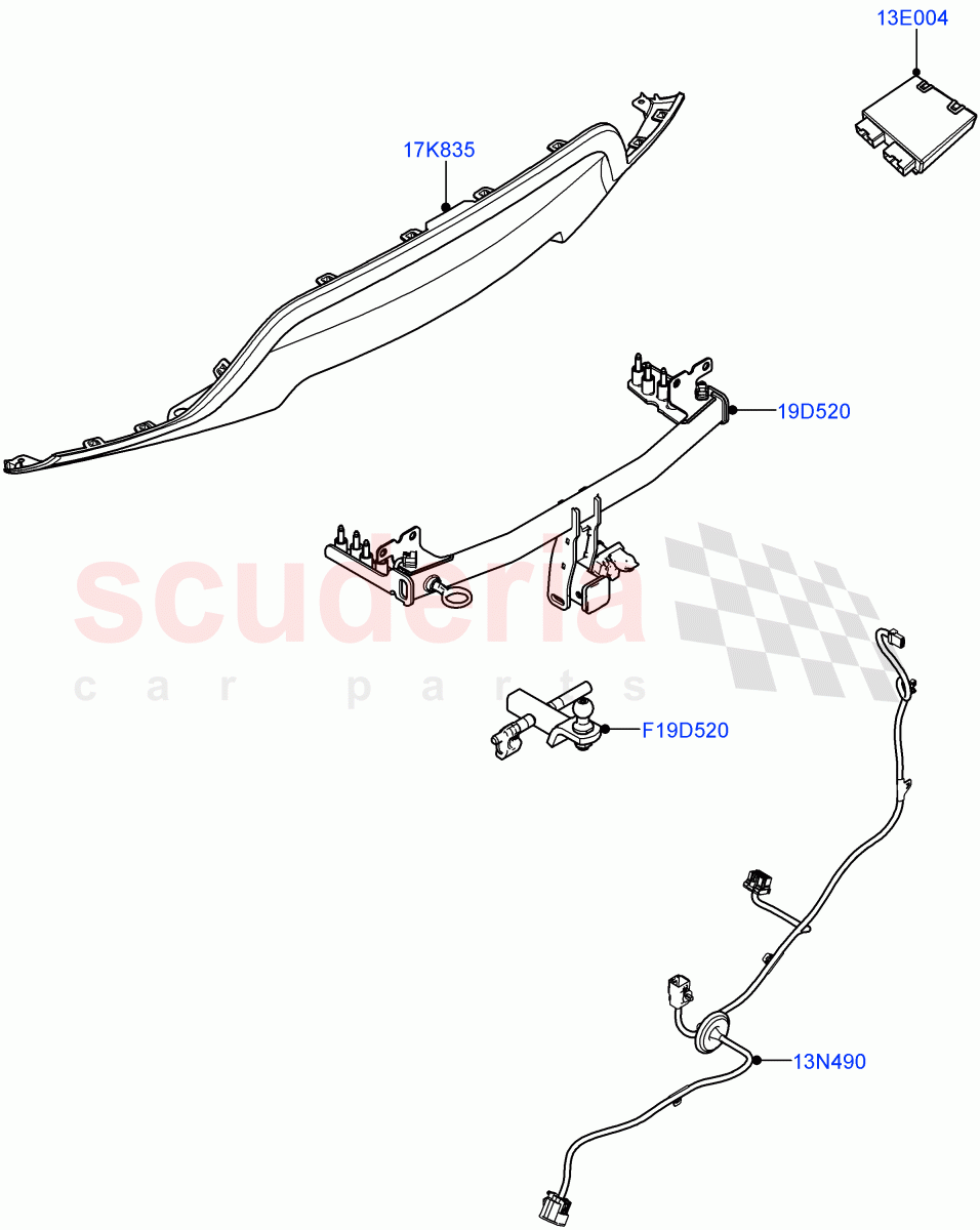 Towing Equipment ((+) "CDN/USA") of Land Rover Land Rover Range Rover Evoque (2019+) [1.5 I3 Turbo Petrol AJ20P3]