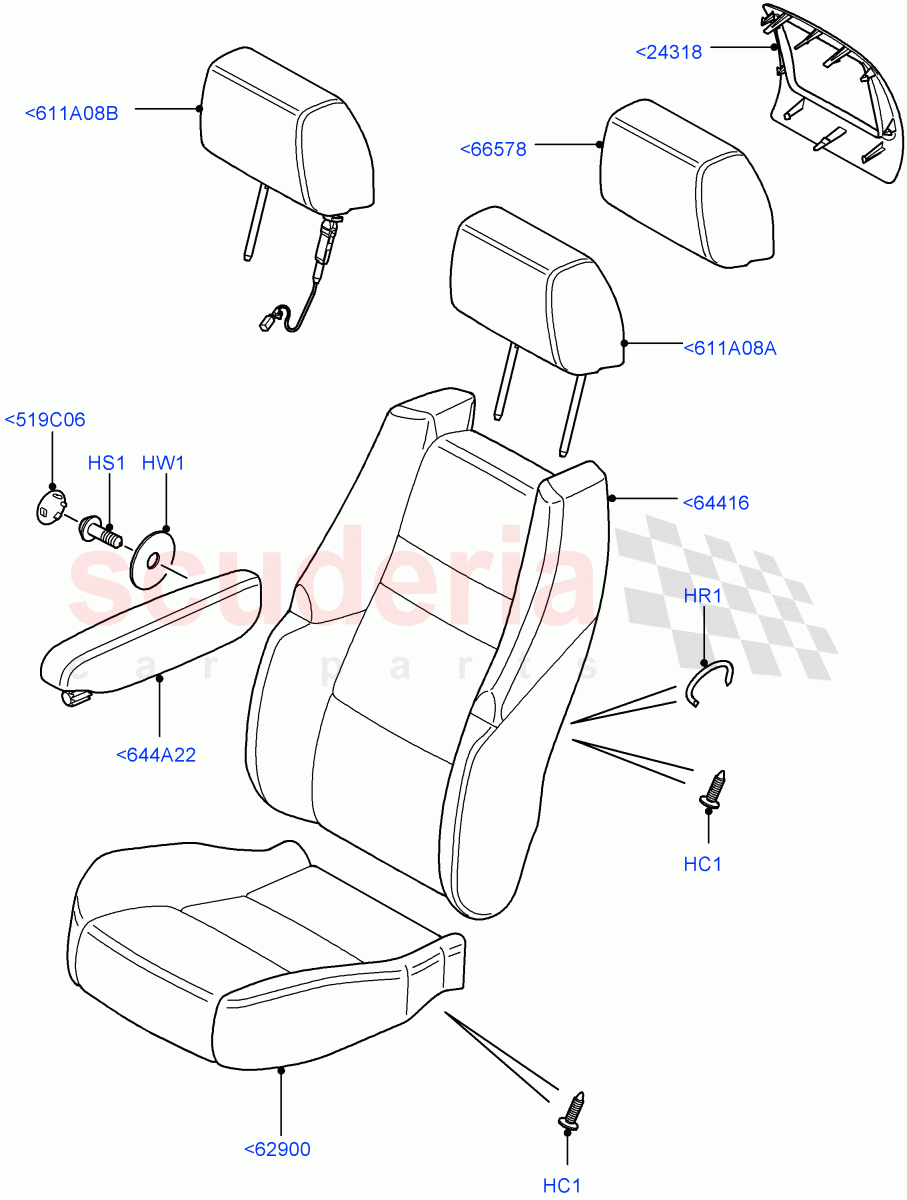 Front Seat Covers (Taurus Leather/PVC (M-L)) ((V) FROMAA000001) of Land Rover Land Rover Range Rover Sport (2010-2013) [3.6 V8 32V DOHC EFI Diesel]