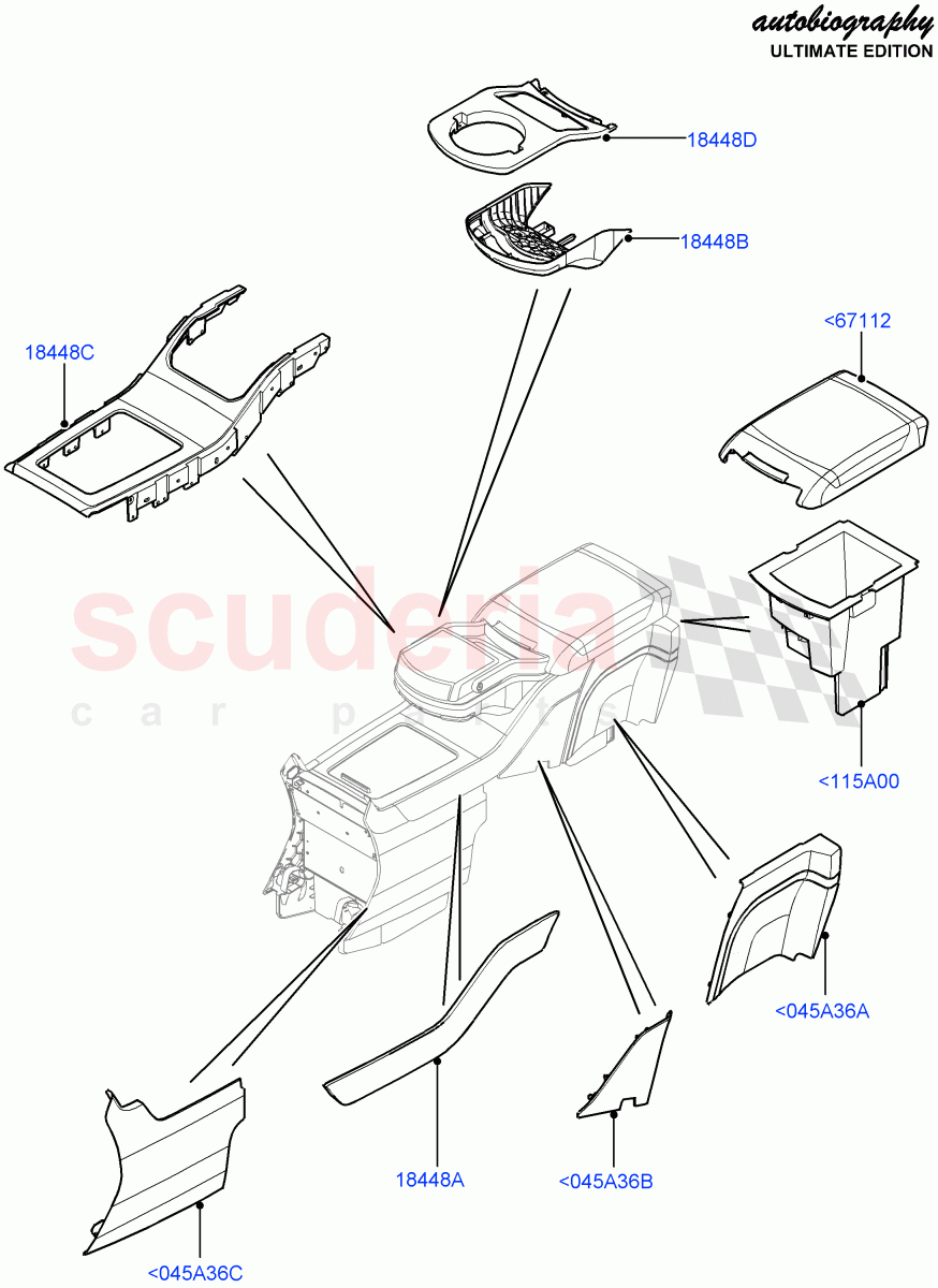 Console - Floor (Rear) (Autobiography Ultimate Edition) ((V) FROMBA344356) of Land Rover Land Rover Range Rover (2010-2012) [5.0 OHC SGDI SC V8 Petrol]
