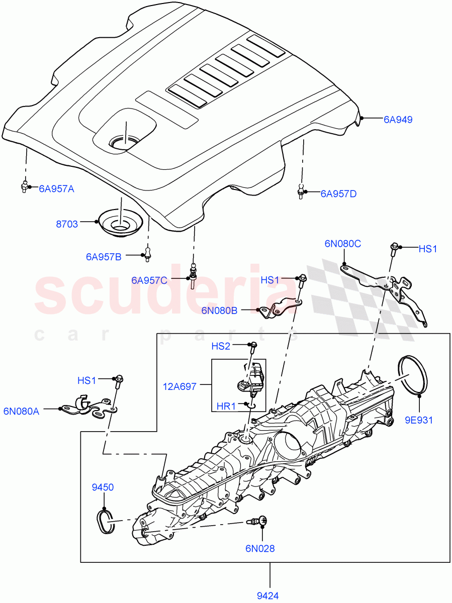 Inlet Manifold (3.0L AJ20D6 Diesel High) ((V) FROMMA000001) of Land Rover Land Rover Range Rover Velar (2017+) [3.0 I6 Turbo Diesel AJ20D6]