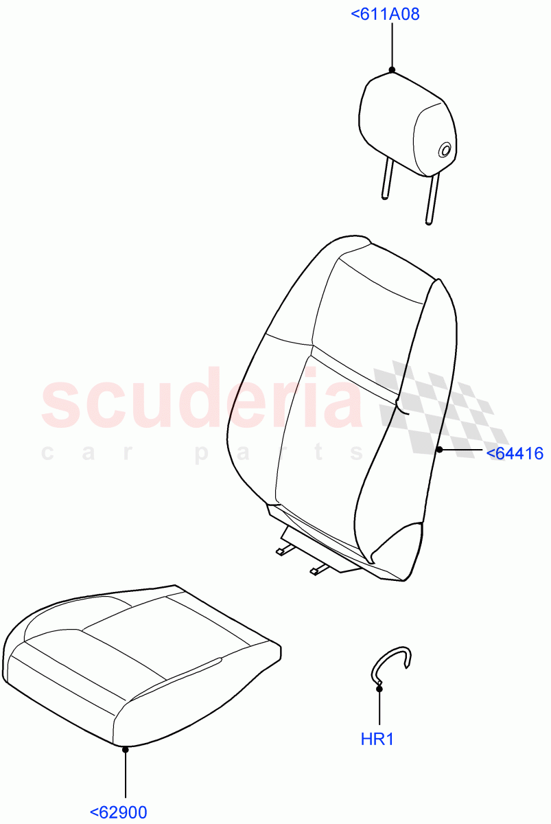 Front Seat Covers (5 Door, Sustainable Textile, Itatiaia (Brazil)) of Land Rover Land Rover Range Rover Evoque (2019+) [2.0 Turbo Diesel AJ21D4]