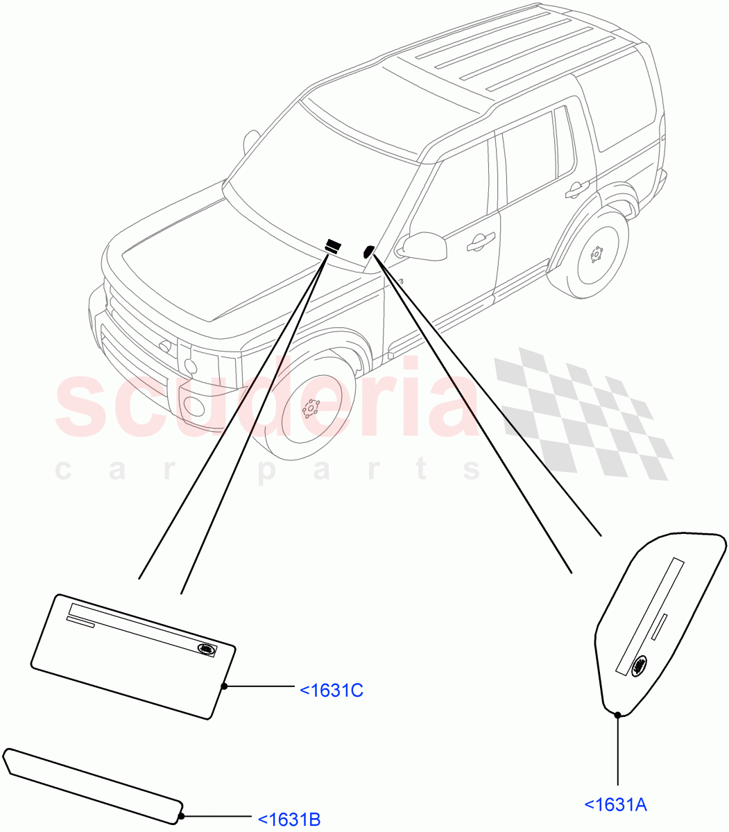 Labels (Windscreen) ((V) FROMAA000001) of Land Rover Land Rover Discovery 4 (2010-2016) [3.0 Diesel 24V DOHC TC]
