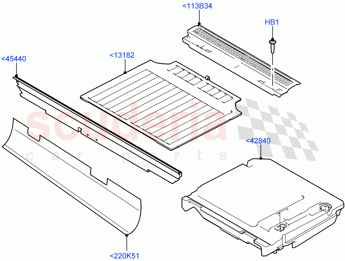 Load Compartment Trim (Floor) (Version - First Edition, Version - Core, Version - LE, Version - X, Version - X-Dynamic) of Land Rover Land Rover Defender (2020+) [3.0 I6 Turbo Petrol AJ20P6]