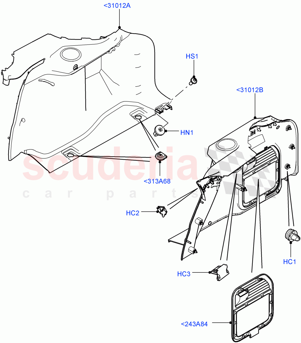 Side Trim (Luggage Compartment) (Itatiaia (Brazil)) ((V) FROMGT000001) of Land Rover Land Rover Range Rover Evoque (2012-2018) [2.0 Turbo Petrol AJ200P]