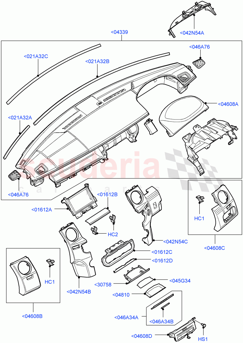 Instrument Panel (Upper, External) ((V) FROMAA000001) of Land Rover Land Rover Discovery 4 (2010-2016) [2.7 Diesel V6]