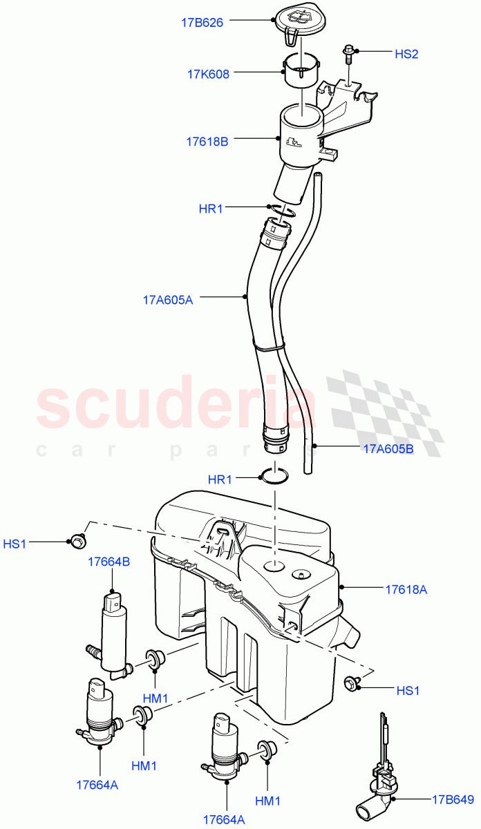 Windscreen Washer (Bottle) ((V) FROMAA000001) of Land Rover Land Rover Range Rover (2010-2012) [5.0 OHC SGDI SC V8 Petrol]
