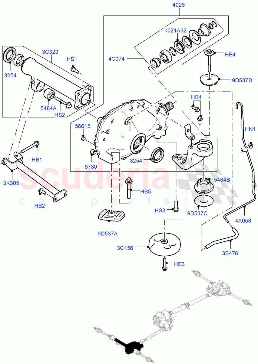 Front Axle Case (4.4L DOHC DITC V8 Diesel, 8 Speed Auto Trans ZF 8HP70 4WD, 3.0 V6 Diesel, 8 Speed Auto Trans ZF 8HP45, 2.0L I4 DSL HIGH DOHC AJ200, 3.0L AJ20D6 Diesel High, 8 Speed Auto Trans ZF 8HP76) of Land Rover Land Rover Range Rover Sport (2014+) [4.4 DOHC Diesel V8 DITC]