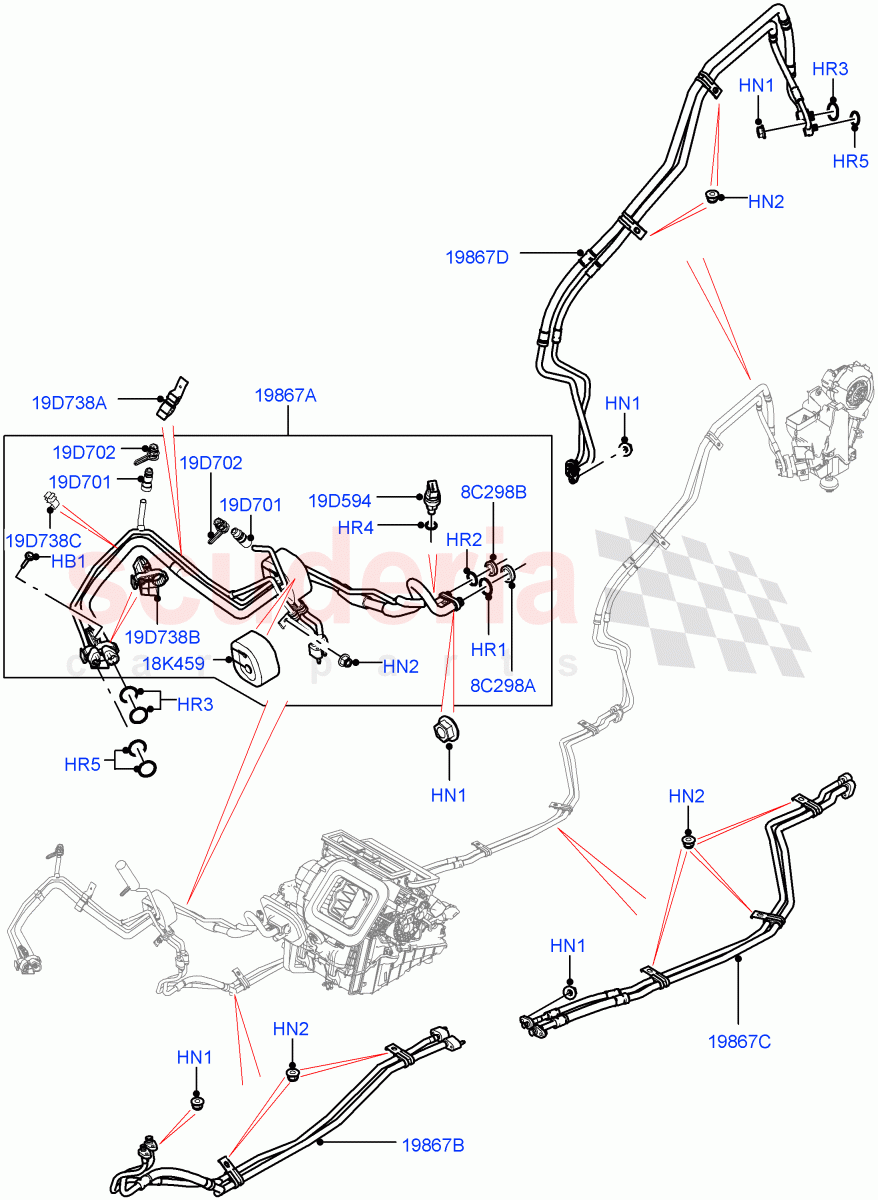 Air Conditioning System (Halewood (UK), Climate Control - Chiller Unit, Air Conditioning Refrigerant-R134A) ((V) TOKH999999) of Land Rover Land Rover Discovery Sport (2015+) [2.0 Turbo Diesel]