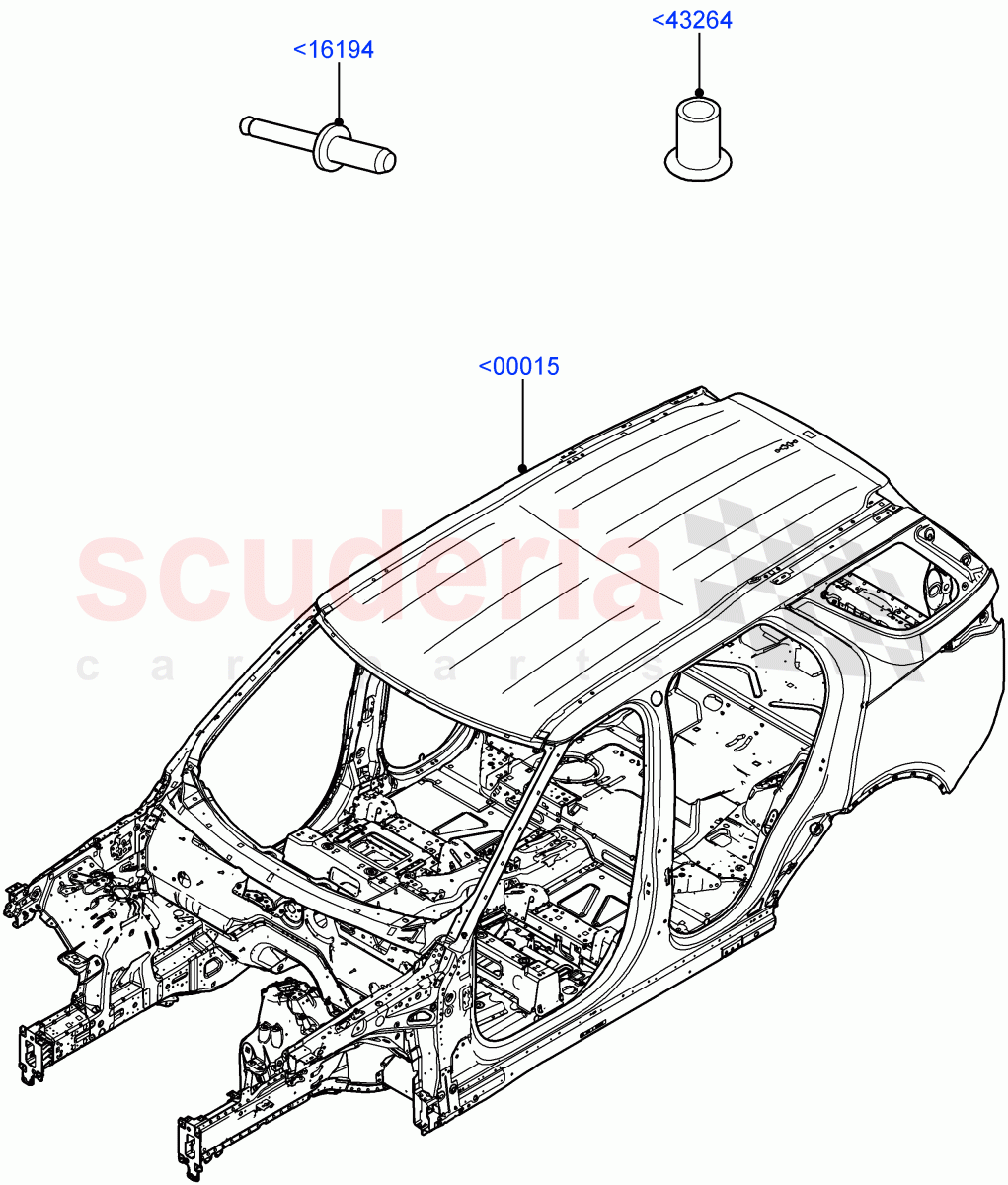 Bodyshell (Solihull Plant Build) ((V) FROMHA000001) of Land Rover Land Rover Discovery 5 (2017+) [3.0 I6 Turbo Diesel AJ20D6]