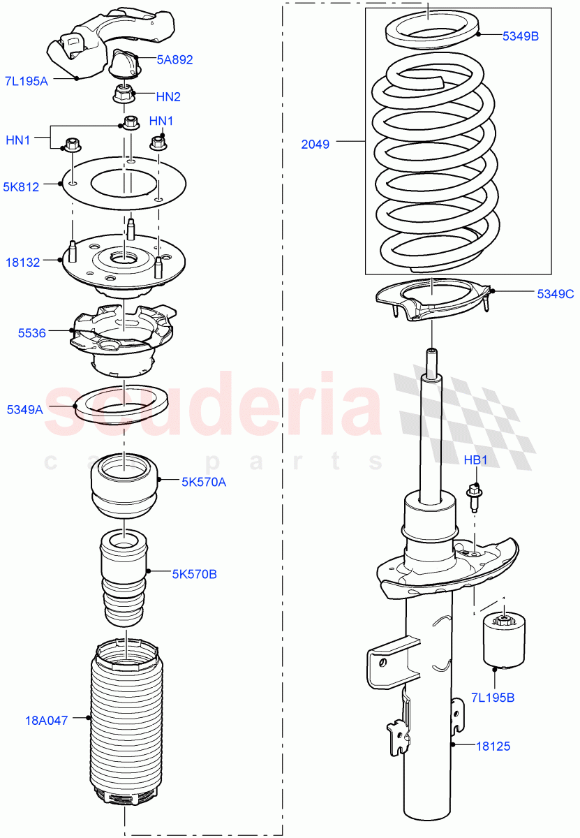 Rear Springs And Shock Absorbers (Itatiaia (Brazil)) ((V) FROMGT000001) of Land Rover Land Rover Range Rover Evoque (2012-2018) [2.0 Turbo Diesel]