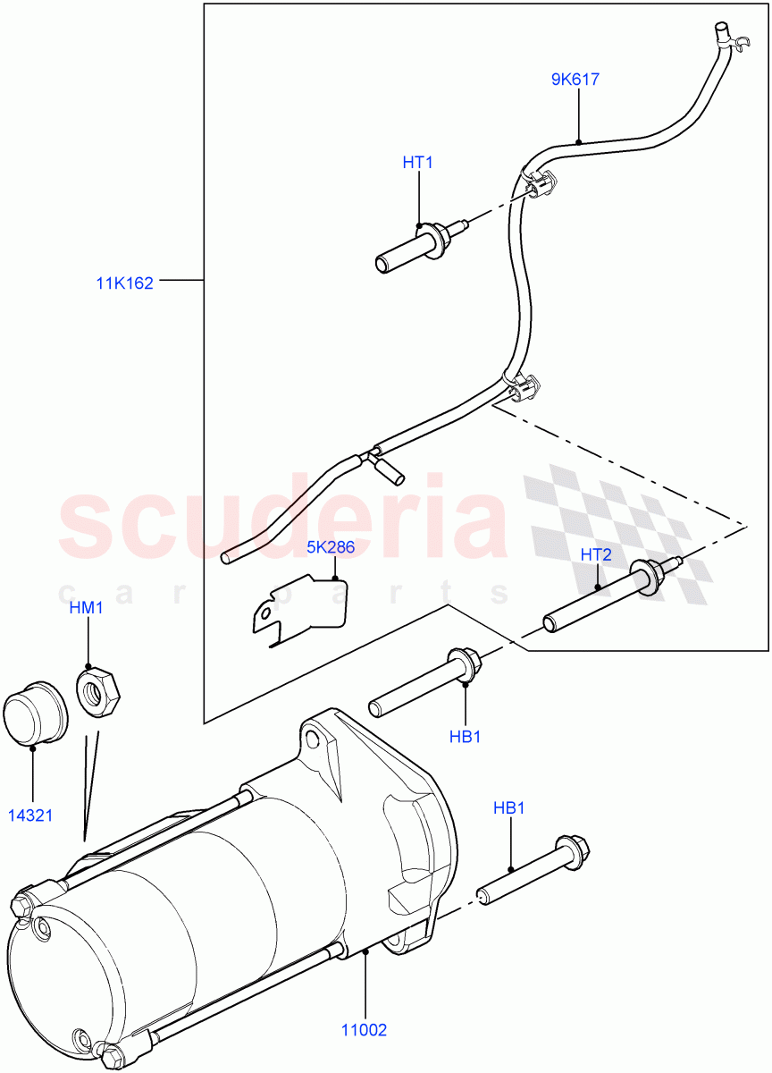 Starter Motor (3.6L V8 32V DOHC EFi Diesel Lion) ((V) FROMAA000001) of Land Rover Land Rover Range Rover Sport (2010-2013) [3.6 V8 32V DOHC EFI Diesel]