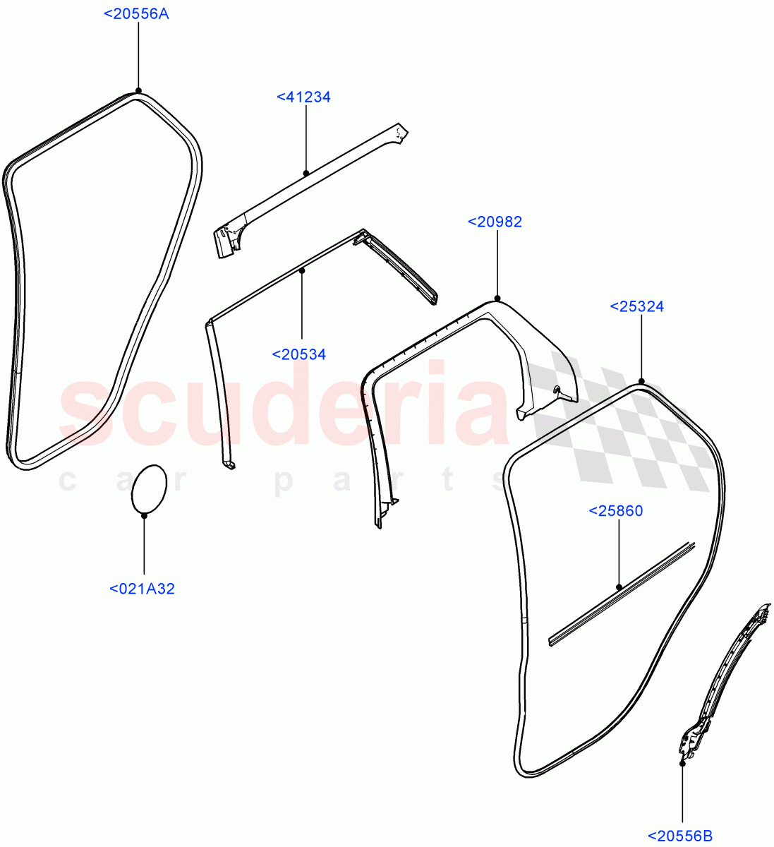 Rear Doors, Hinges & Weatherstrips (Weatherstrips And Seals) (Halewood (UK)) of Land Rover Land Rover Discovery Sport (2015+) [2.0 Turbo Diesel]