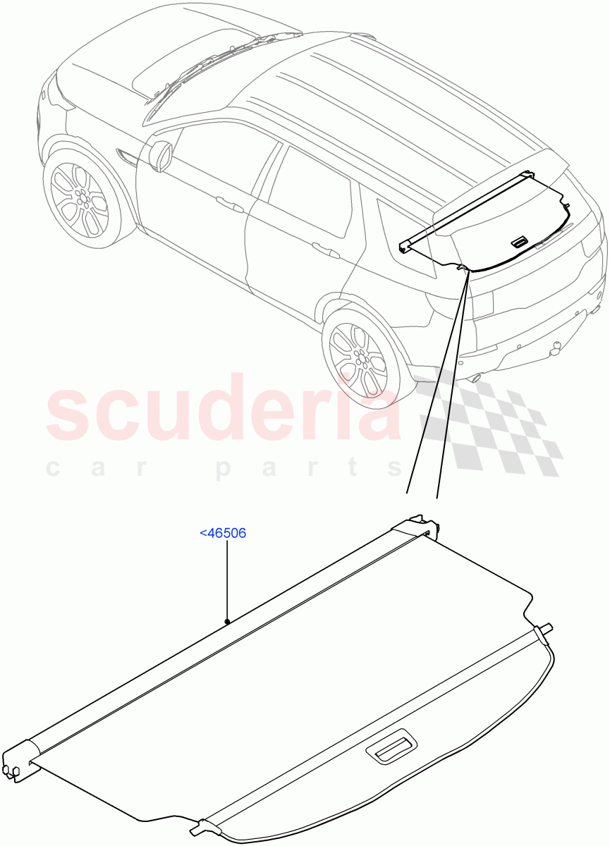 Load Compartment Trim (Package Tray, Upper) (Itatiaia (Brazil), With Load Area Cover) ((V) FROMGT000001) of Land Rover Land Rover Discovery Sport (2015+) [2.2 Single Turbo Diesel]