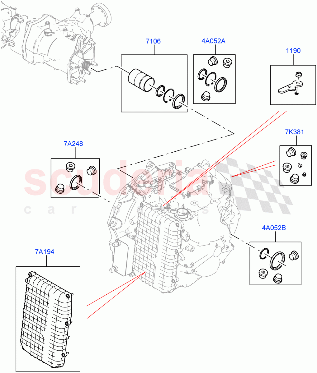 Transmission External Components (2.0L AJ20P4 Petrol Mid PTA, 9 Speed Auto Trans 9HP50, Changsu (China)) ((V) FROMKG006088) of Land Rover Land Rover Discovery Sport (2015+) [2.0 Turbo Petrol AJ200P]