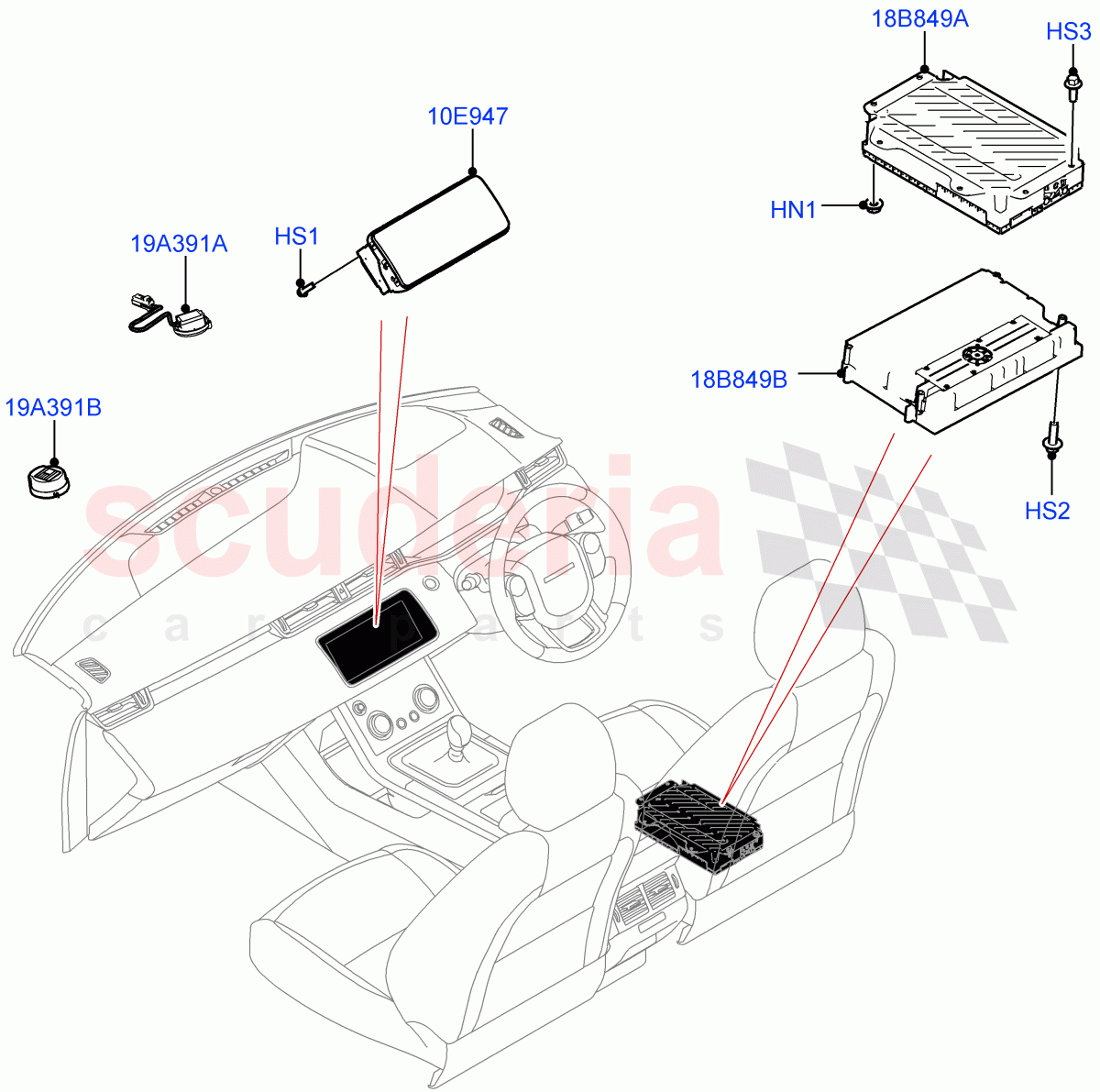 Audio Equipment - Original Fit (Halewood (UK)) ((V) FROMLH000001) of Land Rover Land Rover Discovery Sport (2015+) [1.5 I3 Turbo Petrol AJ20P3]
