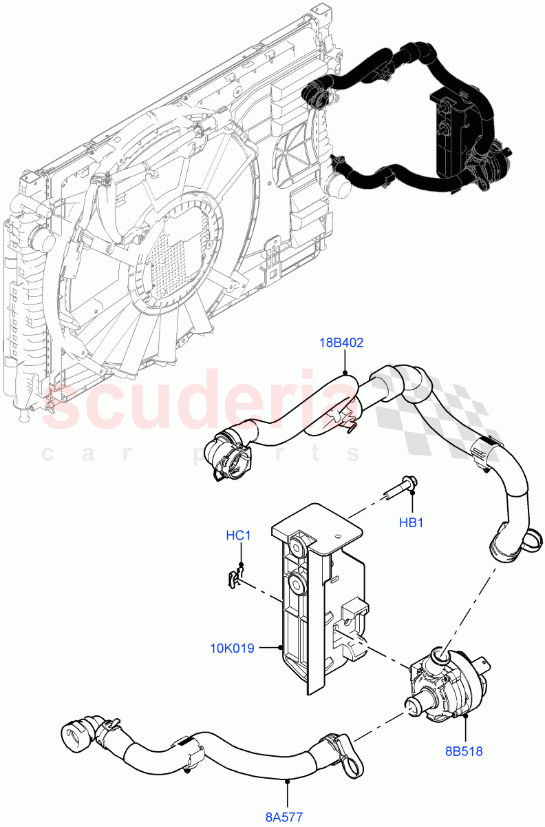 Water Pump (Auxiliary Water Pump Assembly) (1.5L AJ20P3 Petrol High, Changsu (China)) of Land Rover Land Rover Range Rover Evoque (2019+) [1.5 I3 Turbo Petrol AJ20P3]