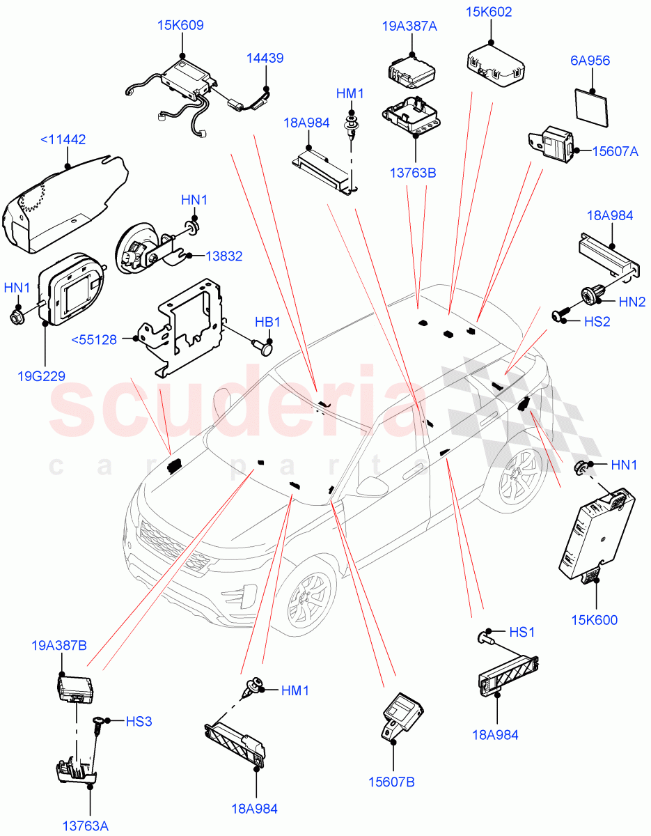 Anti-Theft Alarm Systems (Halewood (UK)) of Land Rover Land Rover Range Rover Evoque (2019+) [2.0 Turbo Diesel AJ21D4]