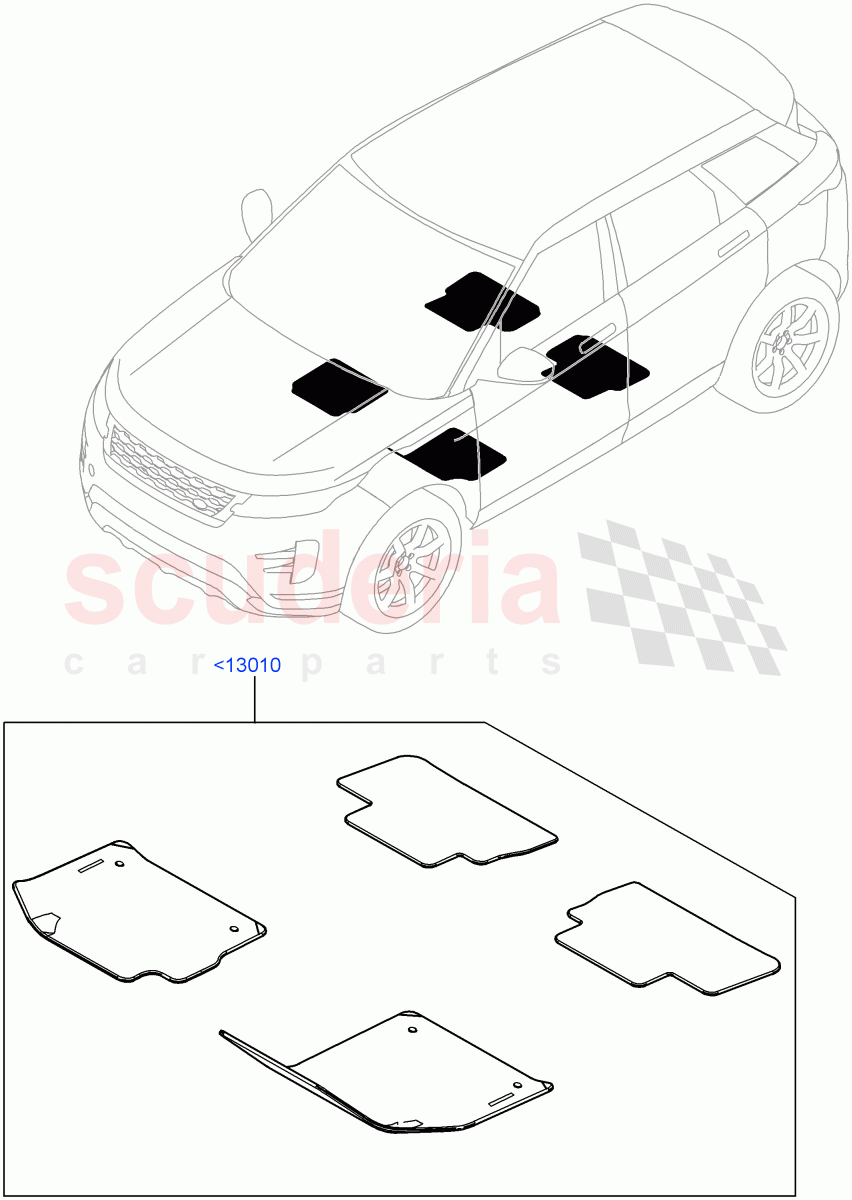 Floor Mats (Itatiaia (Brazil)) of Land Rover Land Rover Range Rover Evoque (2019+) [2.0 Turbo Diesel AJ21D4]