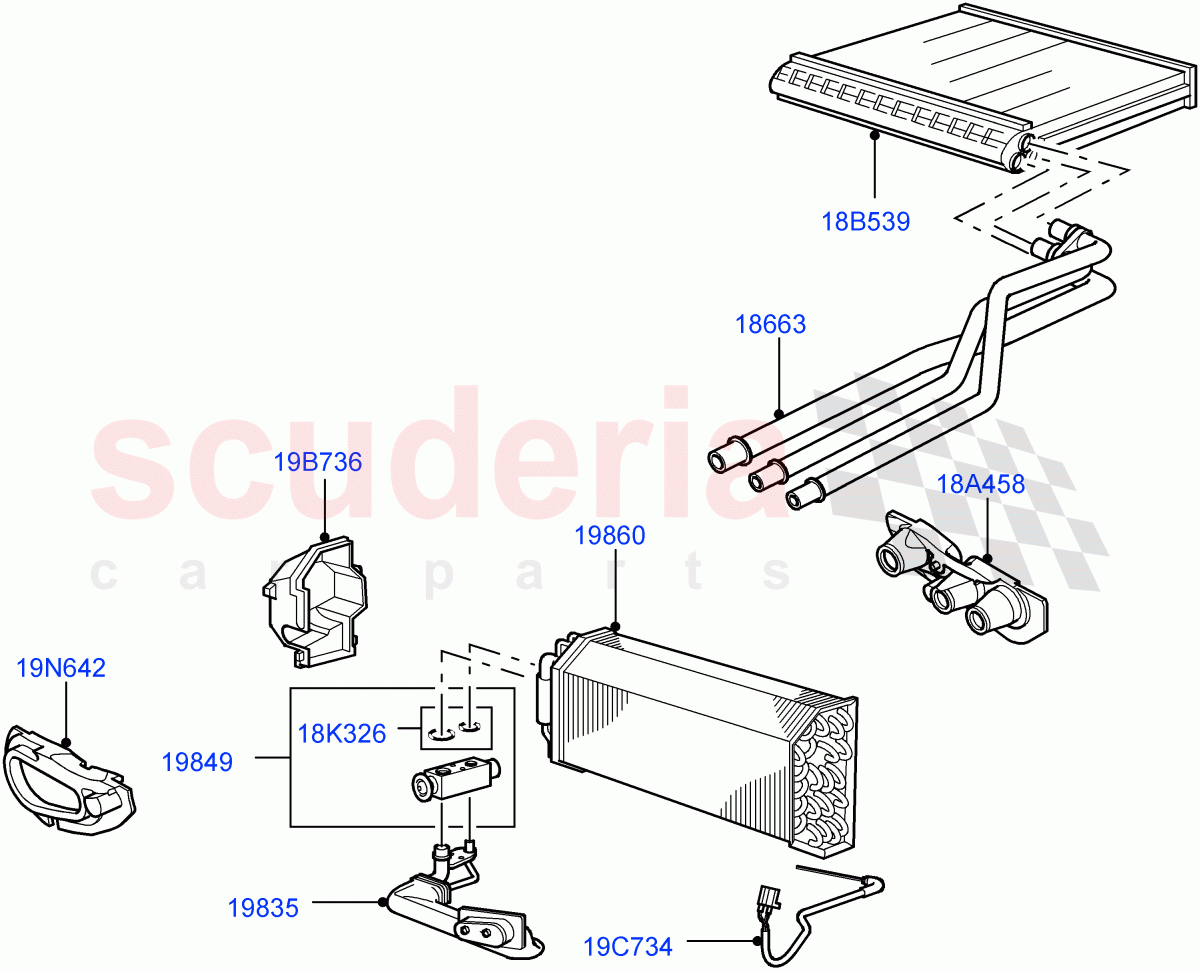 Heater/Air Cond.Internal Components (Page A) ((V) FROMAA000001) of Land Rover Land Rover Range Rover (2010-2012) [4.4 DOHC Diesel V8 DITC]