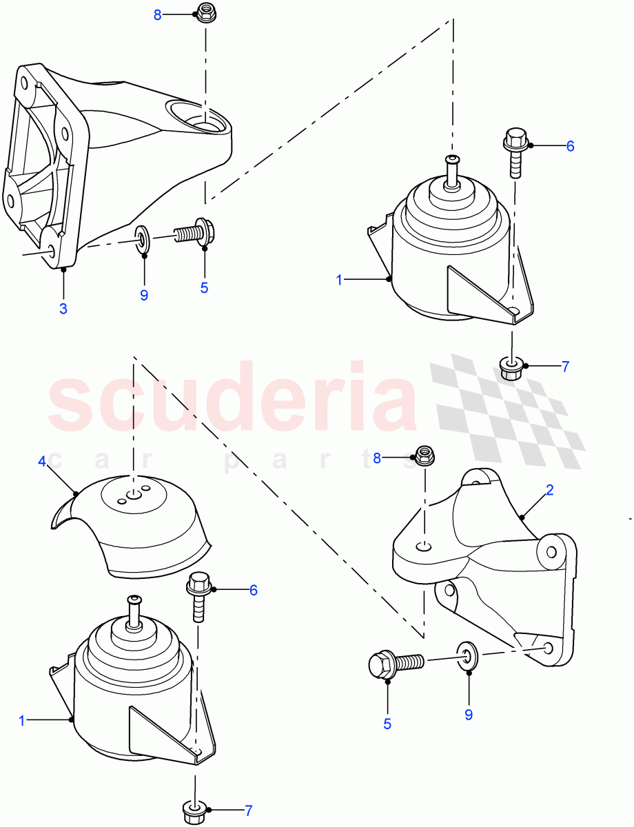Engine Mounting ((V) FROM7A000001) of Land Rover Land Rover Defender (2007-2016)