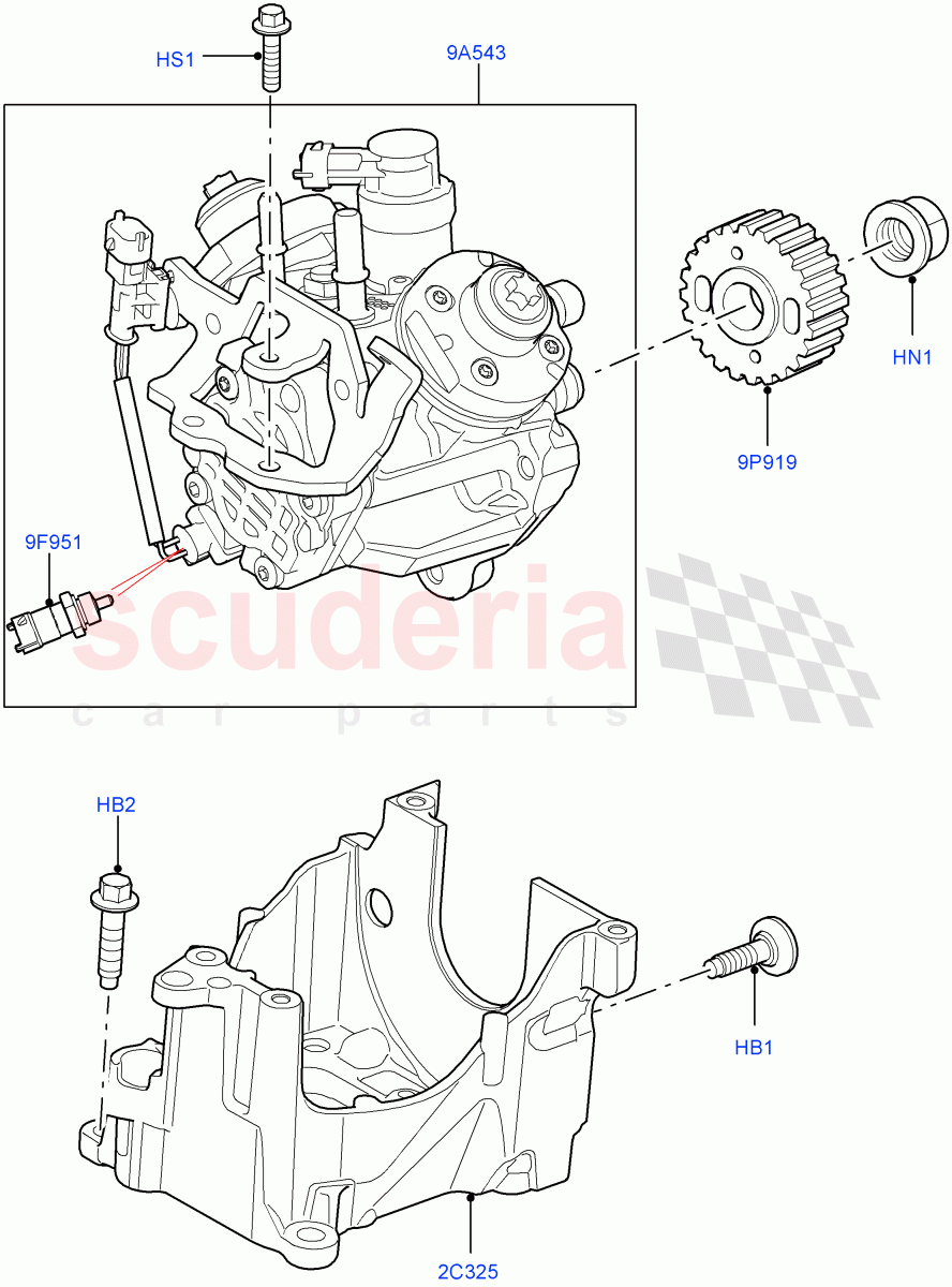 Fuel Injection Pump - Diesel (Solihull Plant Build) (3.0 V6 Diesel) ((V) FROMAA000001) of Land Rover Land Rover Discovery 5 (2017+) [3.0 Diesel 24V DOHC TC]