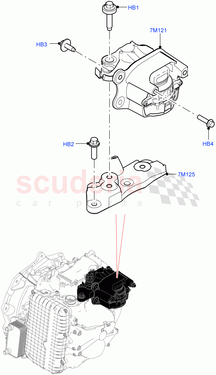 Transmission Mounting (2.0L AJ20P4 Petrol E100 PTA, 9 Speed Auto Trans 9HP50, Changsu (China), 2.0L AJ20P4 Petrol High PTA, 2.0L AJ20P4 Petrol Mid PTA) ((V) FROMKG446857) of Land Rover Land Rover Discovery Sport (2015+) [2.0 Turbo Petrol GTDI]