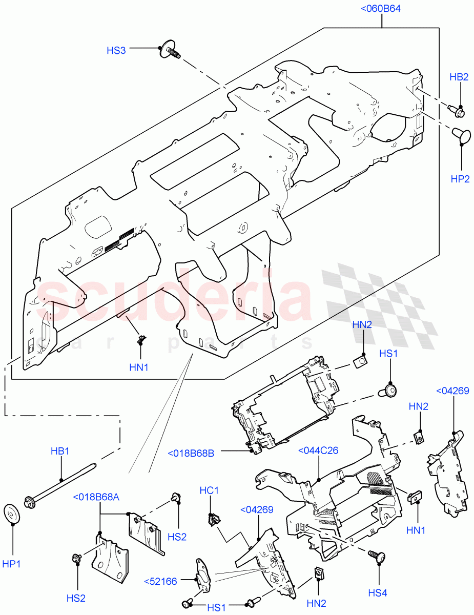 Instrument Panel (Internal Components, Upper) (Changsu (China)) ((V) FROMFG000001, (V) TOKG446856) of Land Rover Land Rover Discovery Sport (2015+) [1.5 I3 Turbo Petrol AJ20P3]