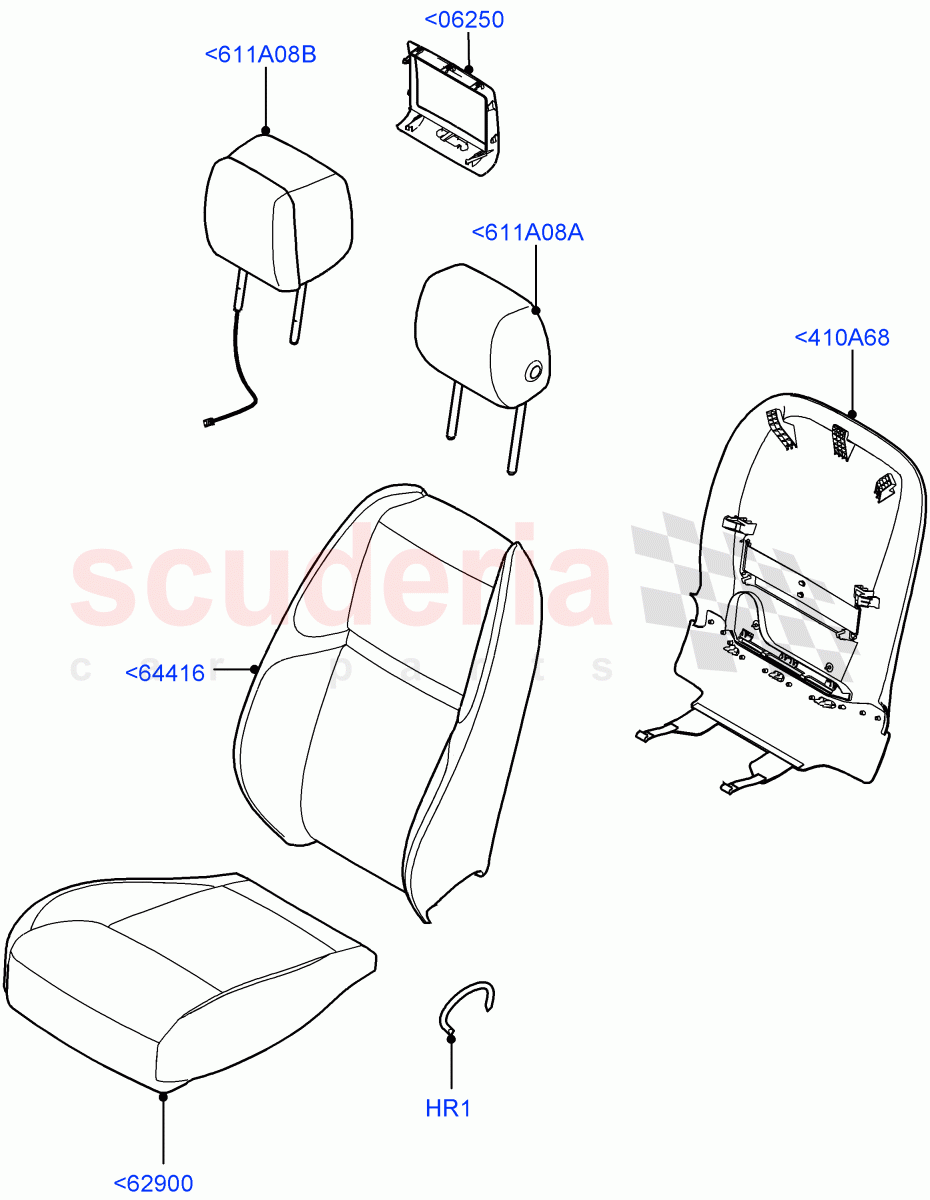 Front Seat Covers (Windsor Leather Perforated) of Land Rover Land Rover Range Rover Velar (2017+) [3.0 DOHC GDI SC V6 Petrol]