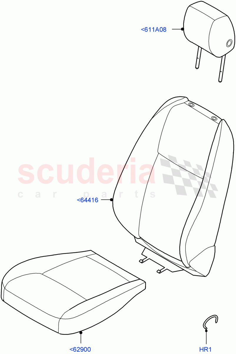 Front Seat Covers (Grained Cloth, Halewood (UK)) ((V) FROMLH000001) of Land Rover Land Rover Discovery Sport (2015+) [2.0 Turbo Diesel]