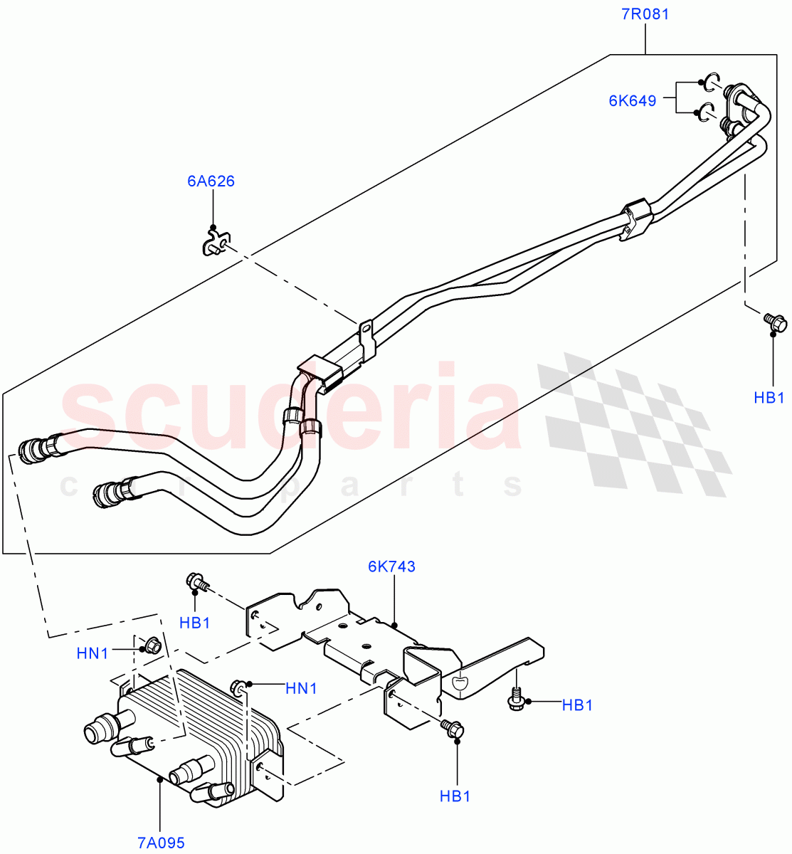 Transmission Cooling Systems (3.0 V6 Diesel, 8 Speed Auto Trans ZF 8HP70 4WD) ((V) FROMCA000001) of Land Rover Land Rover Discovery 4 (2010-2016) [3.0 Diesel 24V DOHC TC]
