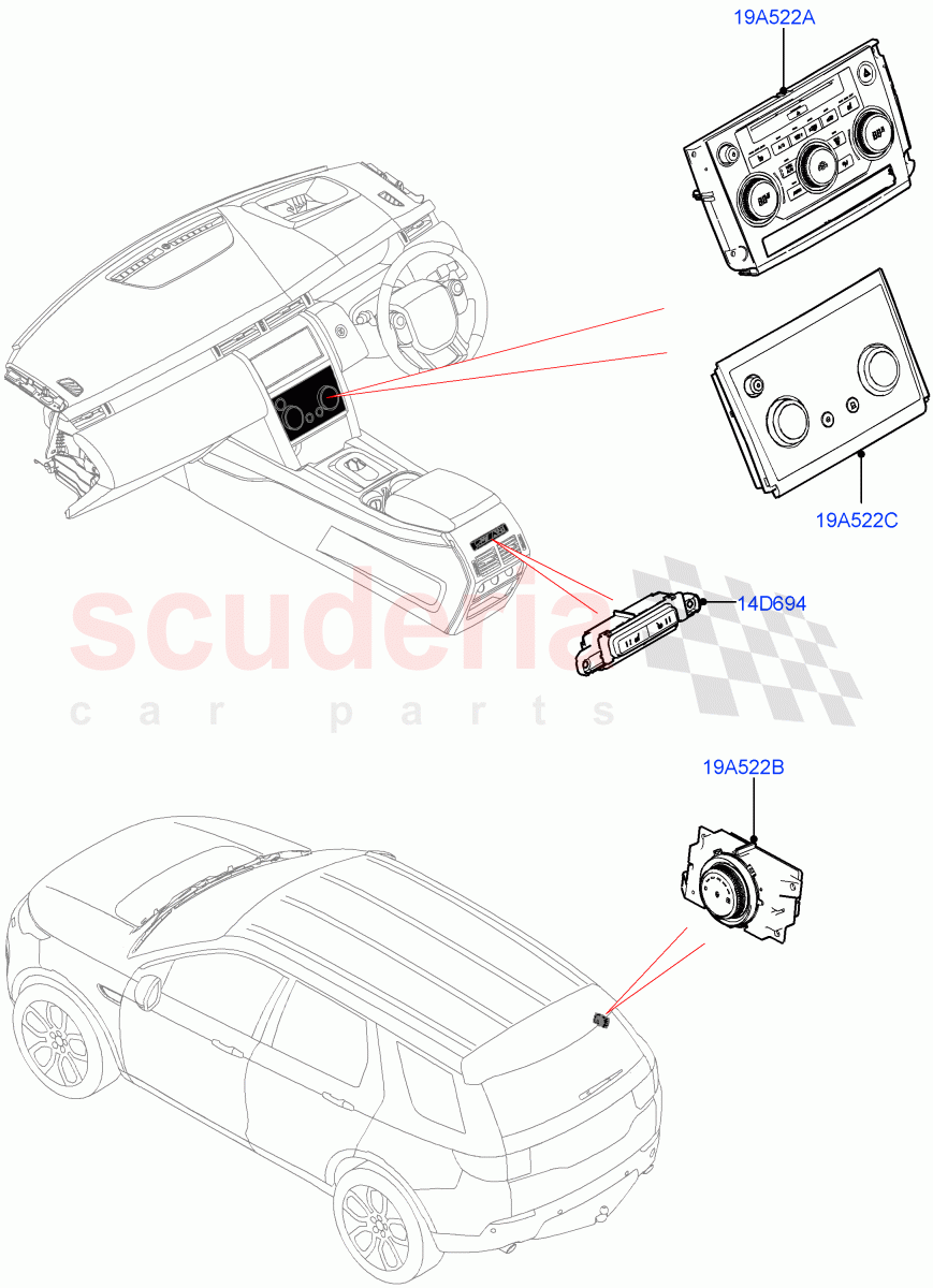 Heater & Air Conditioning Controls (Changsu (China)) ((V) FROMFG000001) of Land Rover Land Rover Discovery Sport (2015+) [2.0 Turbo Diesel AJ21D4]