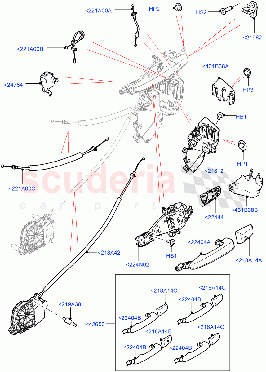 Front Door Lock Controls ((V) TOHA999999) of Land Rover Land Rover Range Rover (2012-2021) [2.0 Turbo Petrol AJ200P]