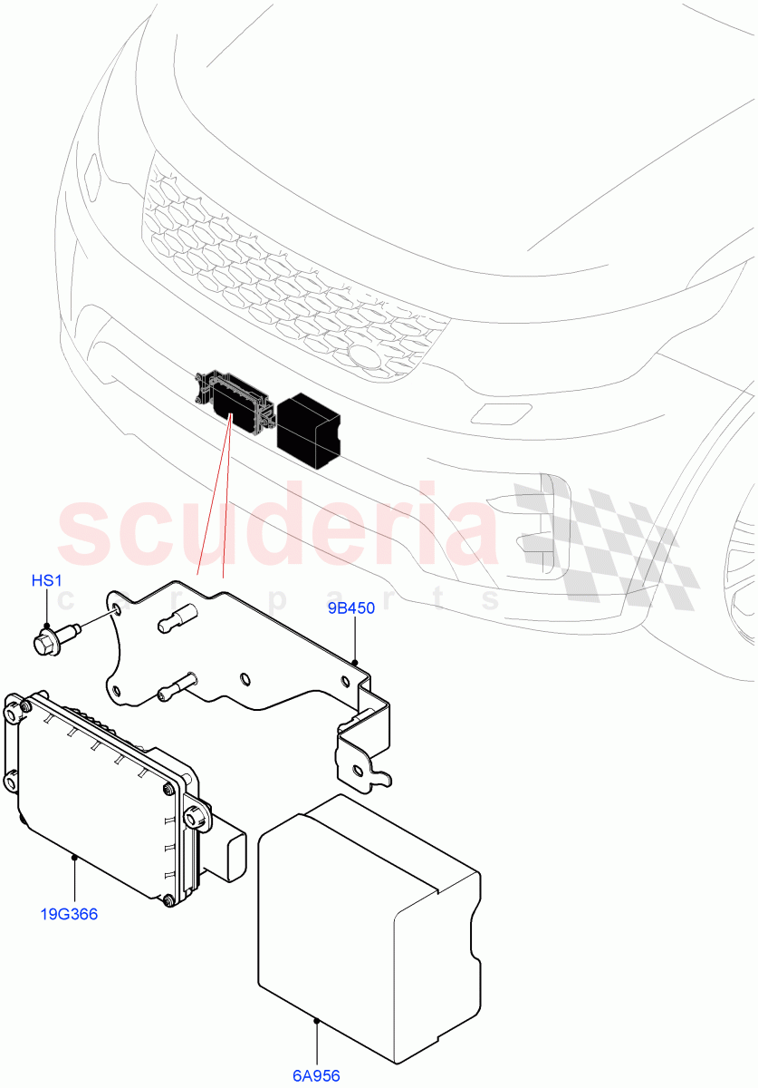 Speed Control (Nitra Plant Build) (2.0L I4 High DOHC AJ200 Petrol, ACC + Stop/go, 2.0L I4 Mid DOHC AJ200 Petrol, ACC + Adaptive Lane Control, Adaptive Cruise Control with Stg As, With Speed Control, ACC + Stop/go + Cra) ((V) FROMK2000001) of Land Rover Land Rover Discovery 5 (2017+) [2.0 Turbo Petrol AJ200P]