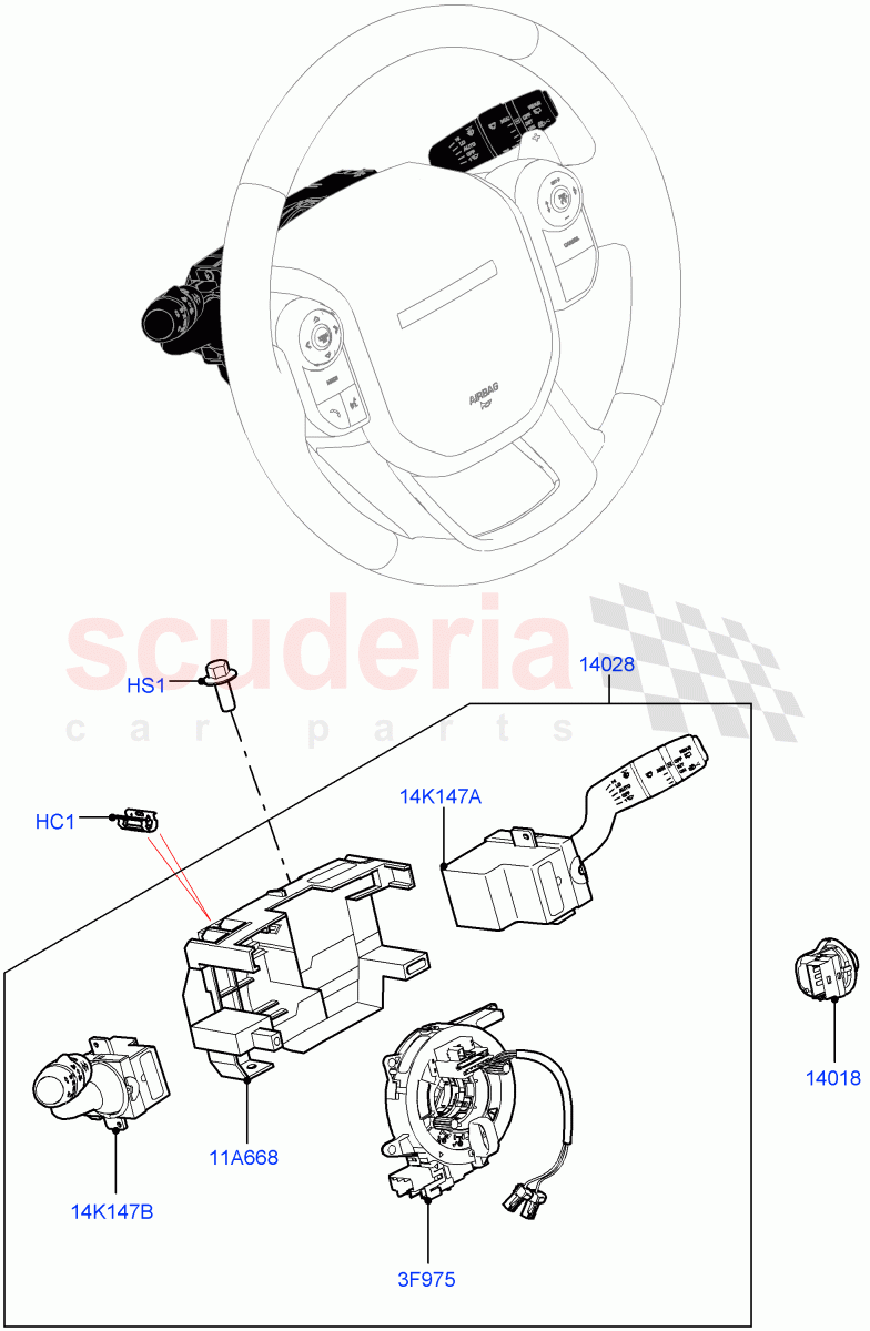 Switches (Steering Column) of Land Rover Land Rover Range Rover Velar (2017+) [5.0 OHC SGDI SC V8 Petrol]