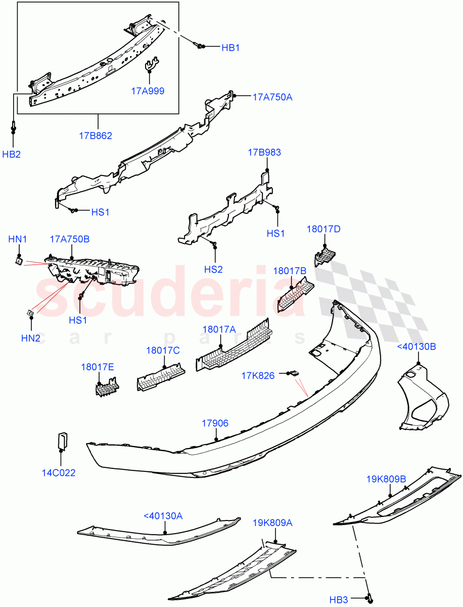 Rear Bumper of Land Rover Land Rover Range Rover (2022+) [3.0 I6 Turbo Diesel AJ20D6]