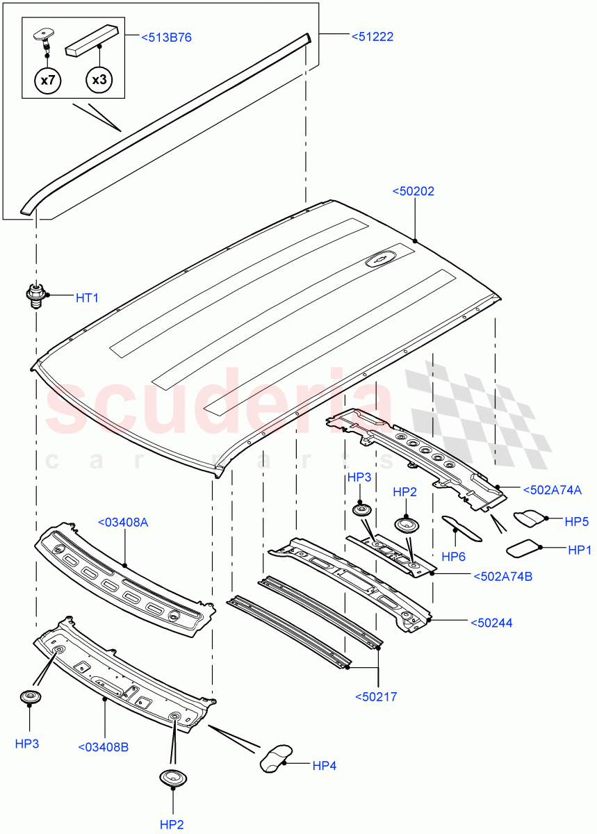 Roof - Sheet Metal (Less Panorama Roof) of Land Rover Land Rover Range Rover (2012-2021) [4.4 DOHC Diesel V8 DITC]