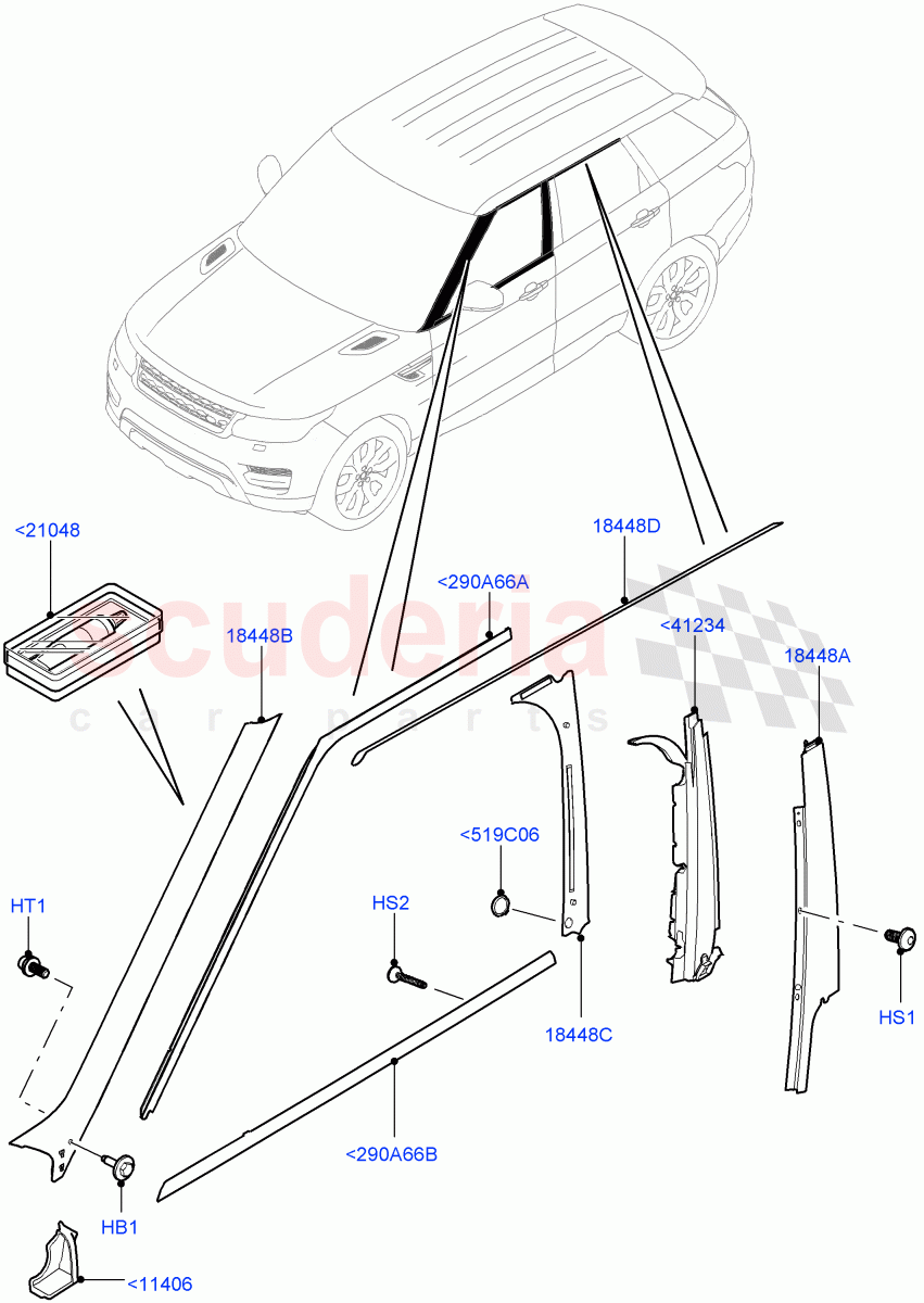 Front Doors, Hinges & Weatherstrips (Finishers) of Land Rover Land Rover Range Rover Sport (2014+) [3.0 DOHC GDI SC V6 Petrol]