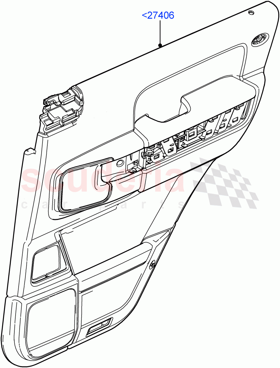 Rear Door Trim Panels ((V) FROMAA000001) of Land Rover Land Rover Range Rover (2010-2012) [3.6 V8 32V DOHC EFI Diesel]