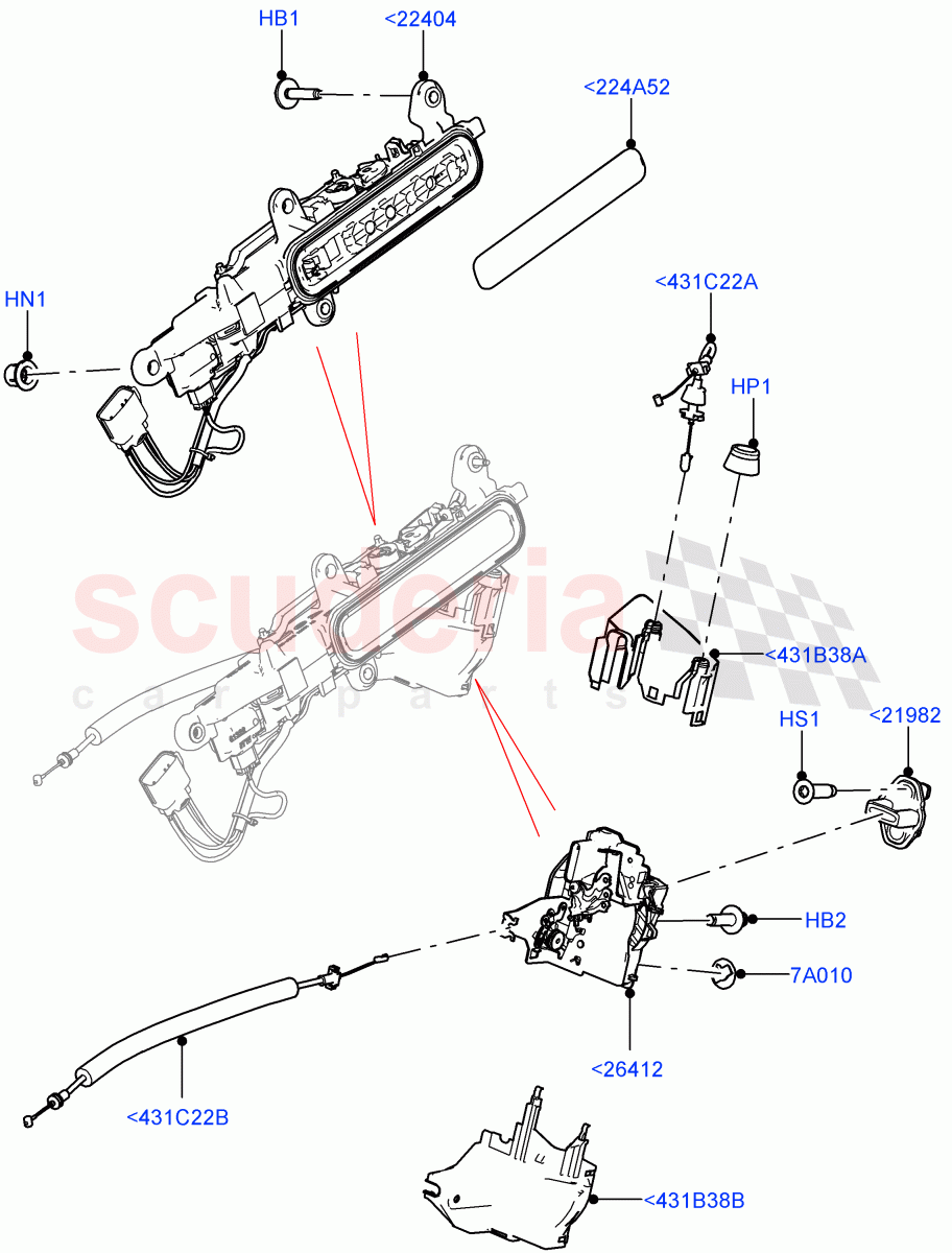 Rear Door Lock Controls (Itatiaia (Brazil)) of Land Rover Land Rover Range Rover Evoque (2019+) [2.0 Turbo Petrol AJ200P]