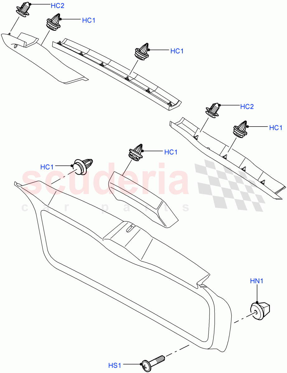 Back Door/Tailgate Trim Instllation ((V) TO9A999999) of Land Rover Land Rover Range Rover Sport (2005-2009) [2.7 Diesel V6]