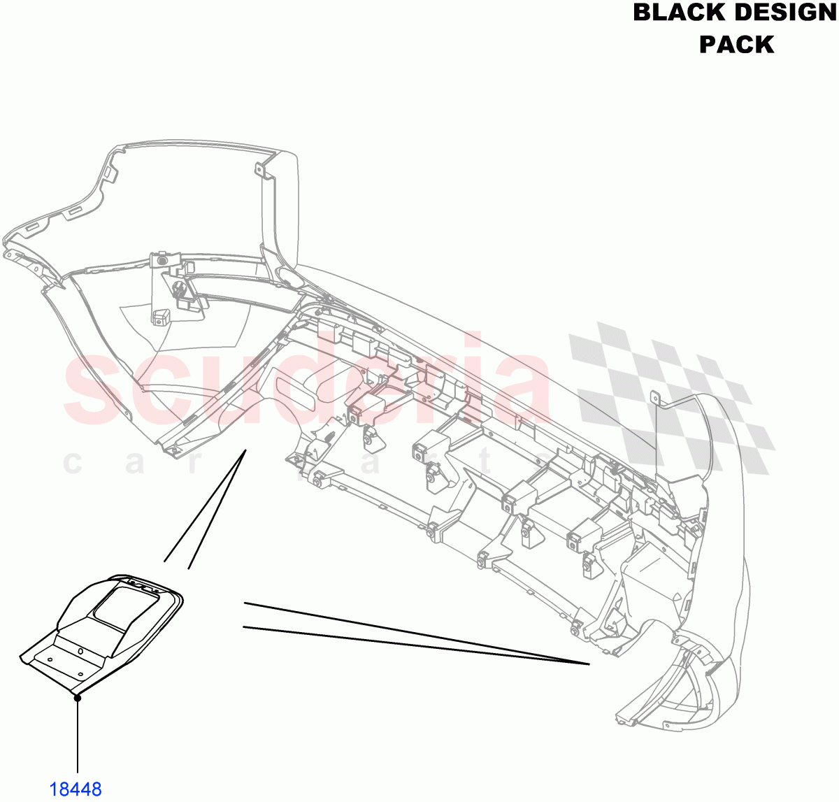 Rear Bumper (Halewood (UK), Black Pack) ((V) FROMDH000001) of Land Rover Land Rover Range Rover Evoque (2012-2018) [2.0 Turbo Diesel]