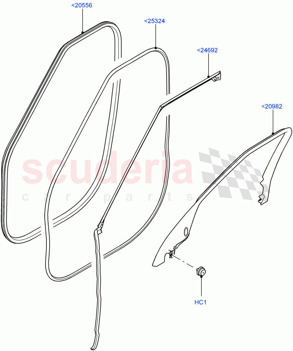 Front Doors, Hinges & Weatherstrips (Finisher And Seals) of Land Rover Land Rover Range Rover Sport (2014+) [2.0 Turbo Petrol GTDI]
