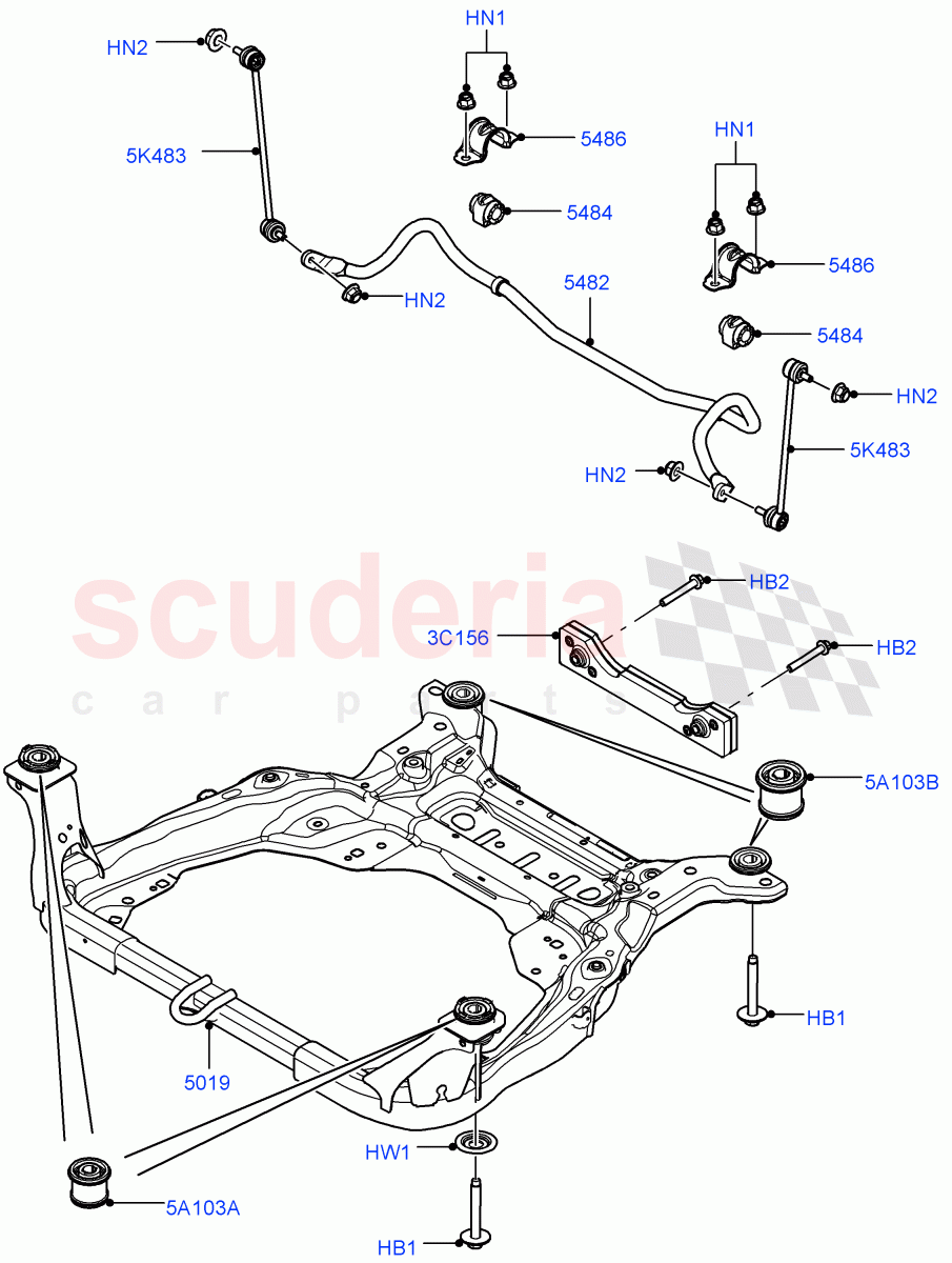 Front Cross Member & Stabilizer Bar (Itatiaia (Brazil)) ((V) FROMGT000001) of Land Rover Land Rover Discovery Sport (2015+) [2.0 Turbo Petrol GTDI]