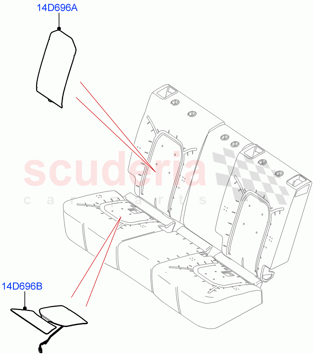 Rear Seat Pads/Valances & Heating (Heating) (Rr Seat 40/20/40 Fixed Cushion, With 40/20/40 Split Fold Rear Seat) of Land Rover Land Rover Defender (2020+) [2.0 Turbo Diesel]