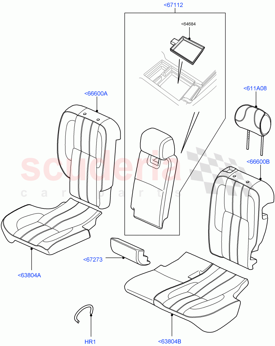 Rear Seat Covers (Semi Aniline Leather Perf, Heated/Cooled Front/Rear Seat) ((V) FROMAA000001) of Land Rover Land Rover Range Rover (2010-2012) [4.4 DOHC Diesel V8 DITC]