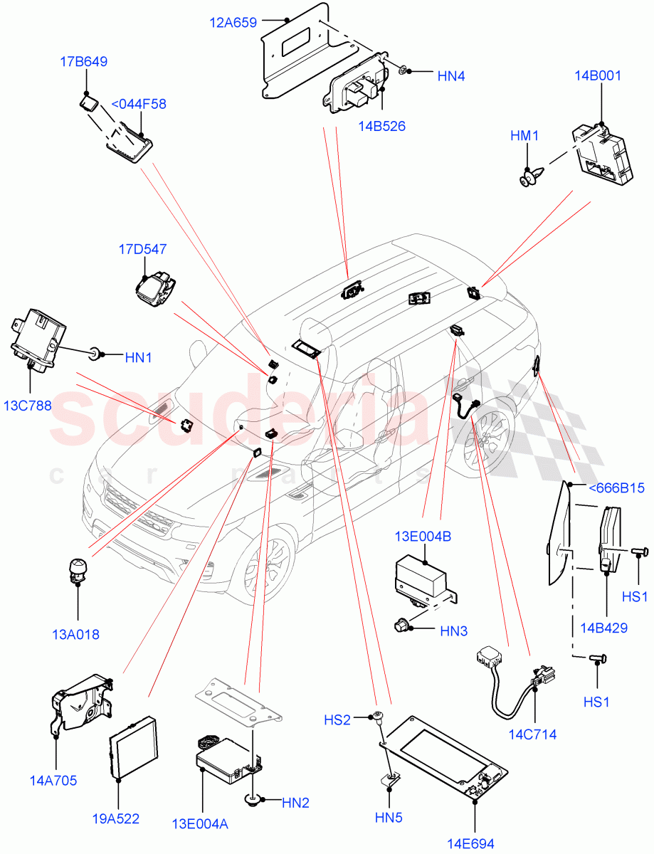 Vehicle Modules And Sensors of Land Rover Land Rover Range Rover Sport (2014+) [5.0 OHC SGDI SC V8 Petrol]