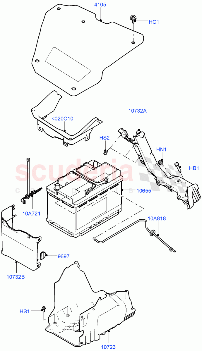 Battery And Mountings (Changsu (China)) ((V) FROMFG000001, (V) TOKG446856) of Land Rover Land Rover Discovery Sport (2015+) [2.0 Turbo Petrol AJ200P]