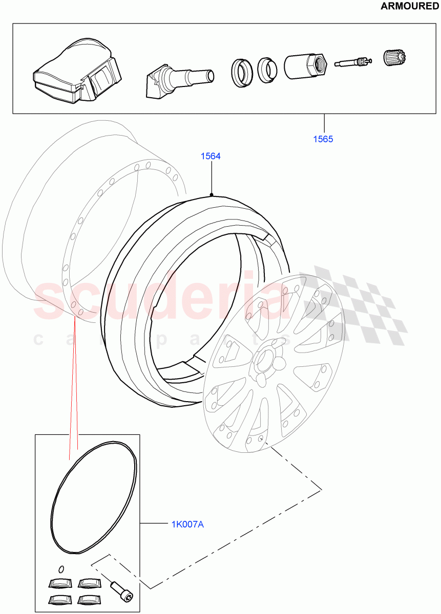 Wheels (Additional Equipment) (Armoured) ((V) FROMEA000001) of Land Rover Land Rover Range Rover (2012-2021) [5.0 OHC SGDI SC V8 Petrol]